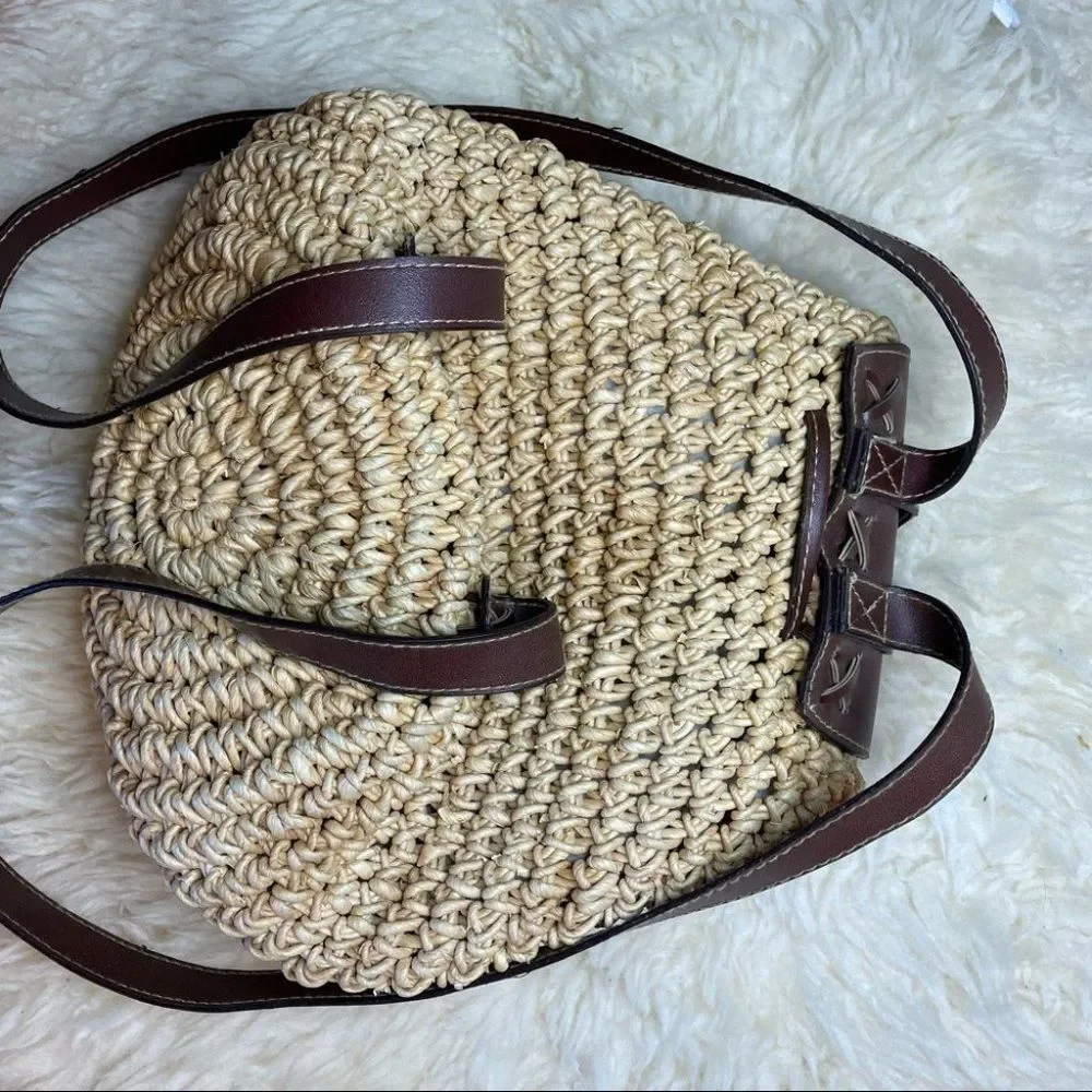 Cappelli Crochet Toyo Straw Backpack